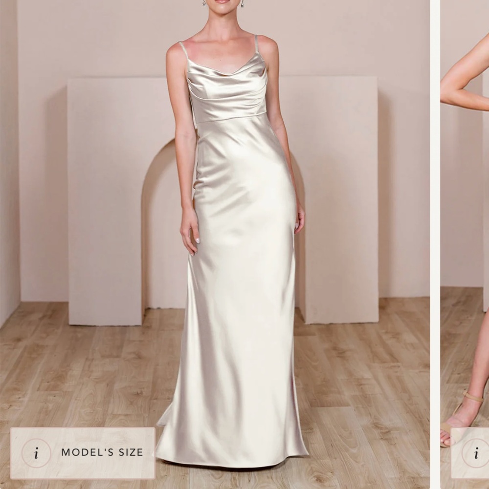 Revelry Skye Satin Dress - Soft Champagne 702